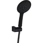 Luzzo Flat Shower Set - Duschkopf mit Schlauch und Wandhalterung - Schwarz