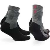 Norfolk Wandersocken 60% Merinowolle, 2er, Anti-Blasen & Dämpfung Trekkingsocken, Leonardo QTR