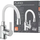 Eisl Waschtischarmatur FLEXO, energiesparender Wasserhahn Bad, Mischbatterie Waschbecken, Weiß/Chrom