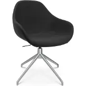 Topstar Konferenzsessel Sitness Life 2.0, dreh-/sitzhöhenverstellbar, Armlehnen, B 450 x T 390 x H 440-470 mm, 4-Fußgestell, Alu matt & Stoff, schwarz