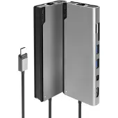 Alogic ULDPLSV2-SGR, Kabelgebunden, USB 3.2 Gen 1 (3.1 Gen 1) Type-C, 100 W, 1000 Mbit/s, Schwarz, Grau, MicroSD (TransFlash), SD