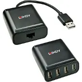 Lindy 42679, USB 2.0, RJ-45, USB 2.0, Schwarz, Metall, 52 mm, 60 mm