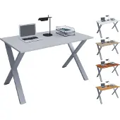 VCM Holz Schreibtisch | H. 76 x B. 80 x T. 80 cm | Computertisch schlicht | Füße aus hochwertigem Metall | Arbeitstisch | Büromöbel - Lona X