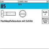 F. REYHER Nchfg. GmbH & Co. KG Flachkopfschraube DIN 85/ISO 1580 Schlitz M 6 x 10 A 4