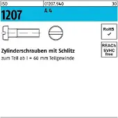 Industrial Quality Supplies Zylinderschraube ISO 1207 m.Schlitz M 6 x 16 A 4