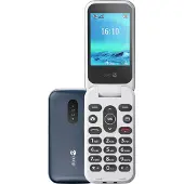 Doro Mobiltelefon 2821 4G Klappschale Großes Display Getrennte Tasten Sicherheitstaste Blau/Weiß