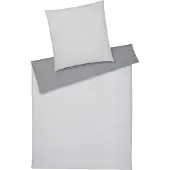 Elegante Soft-Flanell Bettwäsche Tender silver 155x220 cm + 80x80 cm