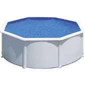 Gre Runder Stahlwandpool in Weiß KIT300ECO – Ø 300 x 120 cm, Komplettset