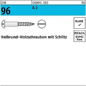 Hörger & Geßler Holzschraube DIN 96 Halbrundkopf Schlitz 6 x 60 A 2