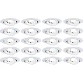 Paulmann LED-Einbauleuchte, weiß, Ø 8 cm, 4,8 W, 20er-Set, weiß / opal, für Wohn- / Esszimmer, Kunststoff, Modern