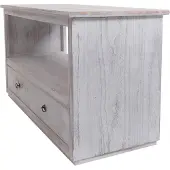 Mendler TV-Rack Fernsehtisch Lowboard TV-Regal, Shabby-Look, Vintage weiß
