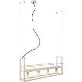 QAZQA Industrielle Hängelampe Beige 4-Lichter - Cage Rack