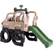 Step2 Safari Truck Climber Klettergerüst mit Rutsche | Klettergerät aus Kunststoff für den Garten | Spielzeug für Kinder in form eines Autos