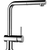 Schock Küchenarmatur "EPOS SB", silber (chrome), B:21,5cm H:31cm Ø:5cm, Messing, Armaturen, Küchenarmatur, ausziehbarer Auslauf, Rückflussverhinderer, Schwenkbereich 180