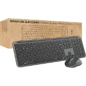 Logitech Signature Slim Combo MK950, Kabellos, RF Wireless + Bluetooth, Scherenschalter, QWERTY, Graphit, Maus enthalten