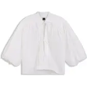 BOSS für Damen. 50552766 Bluse Bales weiß (S), Lässig, Polyester, Kurzarm