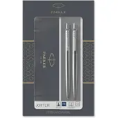Parker - Jotter Duo-Geschenkset mit Kugelschreiber und Druckbleistift - Edelstahl mit Chromzierteilen