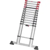 Hailo Teleskopleiter T80 FlexLine, EN 131-6, höhenverstellbar, Einhand-Entriegelung, Quertraverse, bis 150 kg, 13 Sprossen