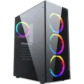 Gembird CCC-FC-1500RGB Computer-Gehäuse Midi Tower Schwarz Transparent
