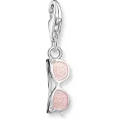 Thomas Sabo Charm-Anhänger Pinke Sonnenbrille mit Weissen Steinen Silber- 2027-041-9