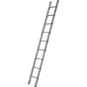 Krause Anlegeleiter Sibilo, 1-teilig, 9 Sprossen, bis 150 kg, Fußstopfen, B 360 x T 60 x H 2700 mm, Aluminium