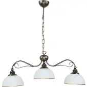 Licht-Erlebnisse Hängeleuchte Metall Glas elegant Braun antik 3-flammig Jugendstil E27 Hängelampe Esszimmer Wohnzimmer