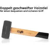 Stahlwerk Fäustel 2er Set 1000g Plattenhammer aus Carbon-Stahl Vorschlaghammer