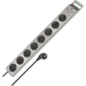 Brennenstuhl Super-Solid Steckdosenleiste 8-fach (silber, 2,5 Meter)