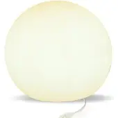 Licht-Erlebnisse Tischleuchte groß Ø 50 cm H: 44 inkl. LED E27 2700 K warmweiß Kabel Schalter rund Weiß Kugellampe Wohnzimmer Tischlampe Schlafzimmer