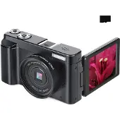 INF Digitalkamera 48MP/1080P, 16-fach Zoom, Flip-Screen, 32GB Speicherkarte