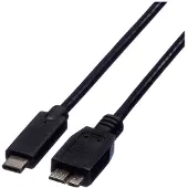 Roline USB 3.2 Gen 1 Kabel, C-Micro B, ST/ST, schwarz, 1 m