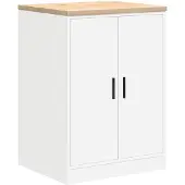 vidaXL Garagen-Aufbewahrungsschrank Weiß 60x51x85 cm Massivholz Kiefer