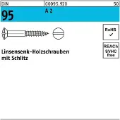Hörger & Geßler Holzschraube DIN 95 Linsensenkkopf Schlitz 6 x 50 A 2