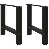 vidaXL Couchtischbeine Schwarz 2 Stk. 50x(42-43) cm Stahl