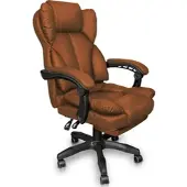 Trisens Schreibtischstuhl Bürostuhl Gamingstuhl Racing Chair Chefsessel mit Fußstütze,Farbe:Braun