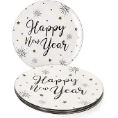 MamboCat 6x Platzteller Happy Year Tisch-Unterlage Deko-Accessoire Platz-Set Neujahr Silvester