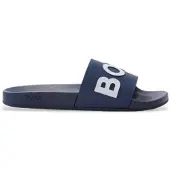 BOSS für Herren. 50471271 Marinefarbene Flip Flops mit Logoprägung (40), Wohnung, Keine, Lässig, Strandbekleidung
