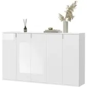 Inn.Furn Sideboard "SystemX" weiß Hochglanz Kommode Mehrzweckschrank 152 x 99 cm