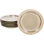 MamboCat 6er Set Kuchenteller Bistro Ø 22 cm Steingut braun Retro