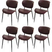 MCW 6er-Set Esszimmerstuhl MCW-O45, Stuhl, Bugholz Kunstleder 280g/m² MVG Walnuss-Optik, vintage braun
