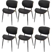Mendler 6er-Set Esszimmerstuhl MCW-O45, Stuhl, Bugholz Kunstleder 280g/m² MVG natur, schwarz
