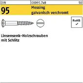 F. REYHER Nchfg. GmbH & Co. KG Holzschraube DIN 95 Linsensenkkopf Schlitz 3,5 x 40 Messing galvanisch verchromt