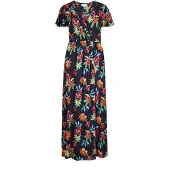 Apricot Maxikleid "Tropisches Maxikleid" in Wickeloptik