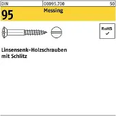 FAST-X Holzschraube DIN 95 Linsensenkkopf Schlitz 4,5 x 50 Messing