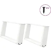 vidaXL Couchtischbeine U-Form 2 Stk. Weiß 70x(30-31) cm Stahl