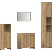 vidaXL 4-tlg. Badmöbel-Set Artisan-Eiche Holzwerkstoff