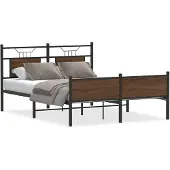vidaXL Bettgestell ohne Matratze Braun Eiche 140x200 cm Holzwerkstoff
