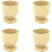 Fackelmann 4er Set Designer Eierbecher aus Holz Wood Edition