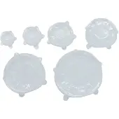 Fackelmann 6er-Set dehnbare Silikon-Aufbewahrungsdeckel von 6 bis 20 cm Basic