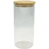 Fackelmann Nature 2 Liter Vorratsdose aus Glas mit Bambusdeckel
